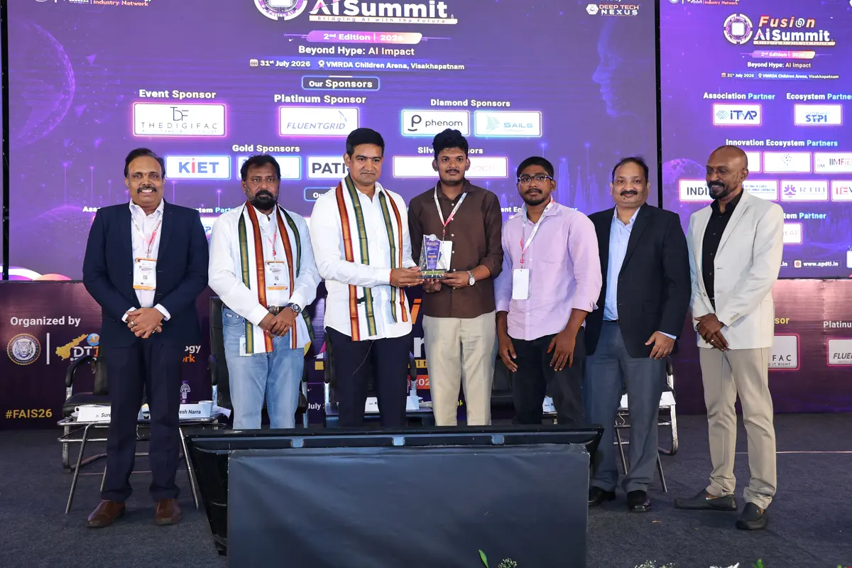 Best AI Startup Award — Fusion AI Summit 2026, Visakhapatnam