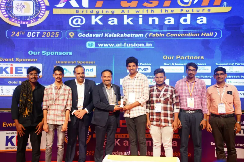 Best AI Project Award presentation at AI Fusion Summit in Kakinada on 24 October 2025